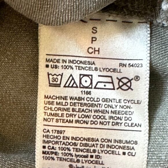 Old Navy Waist Defined Wide Leg Tencel Flutter Sleeve Jumpsuit Olive Green Sz. S - Picture 9 of 9